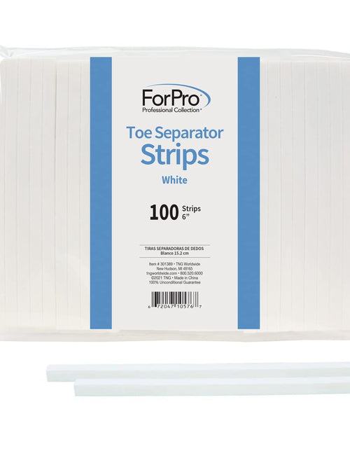 Load image into Gallery viewer, Forpro Toe Separator Strips, Individual Pedicure Toe Separators, 6” L, White, 100-Count
