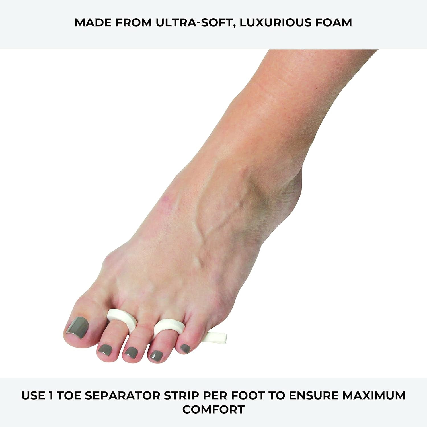 Forpro Toe Separator Strips, Individual Pedicure Toe Separators, 6” L, White, 100-Count