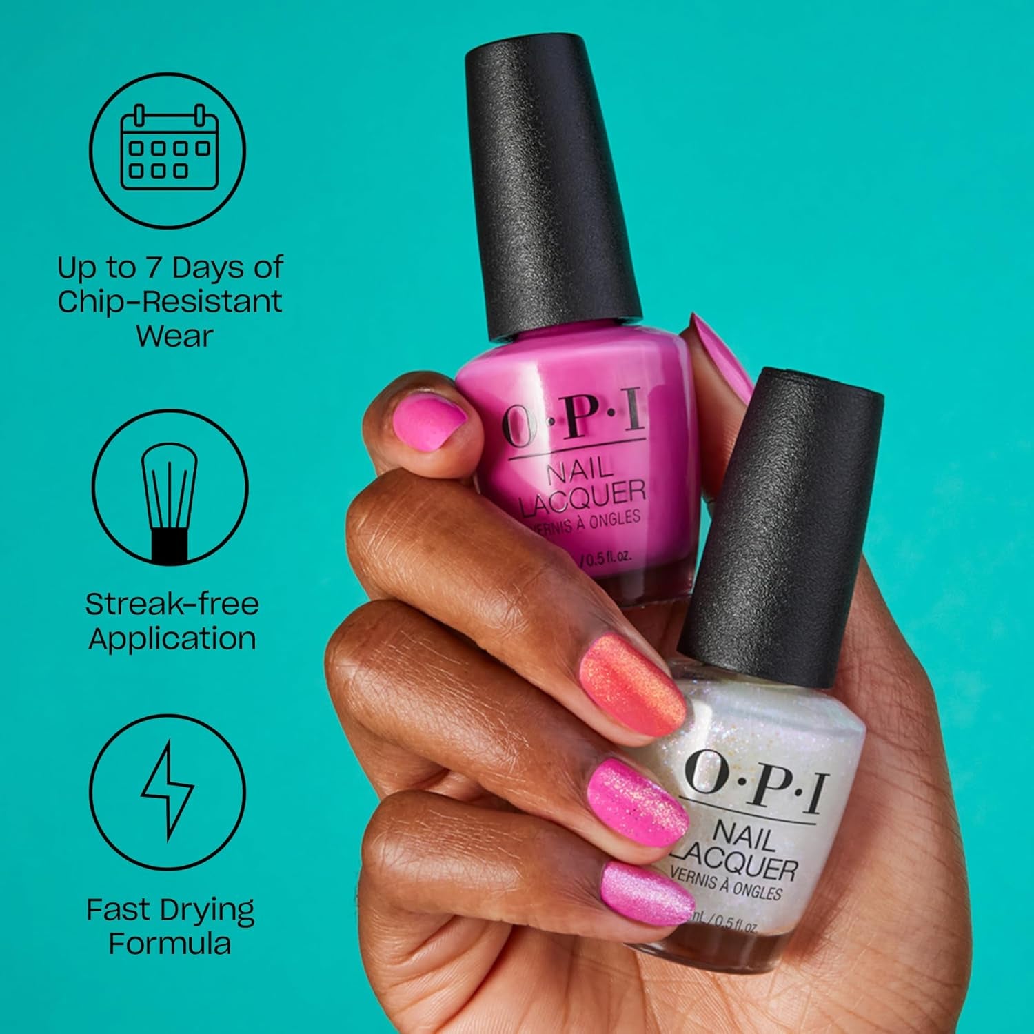 OPI Nail Lacquer Nail Polish Sheer Light Nude Crème Chip Resistant Nail Polish Vegan, Fast Drying, Streak Free