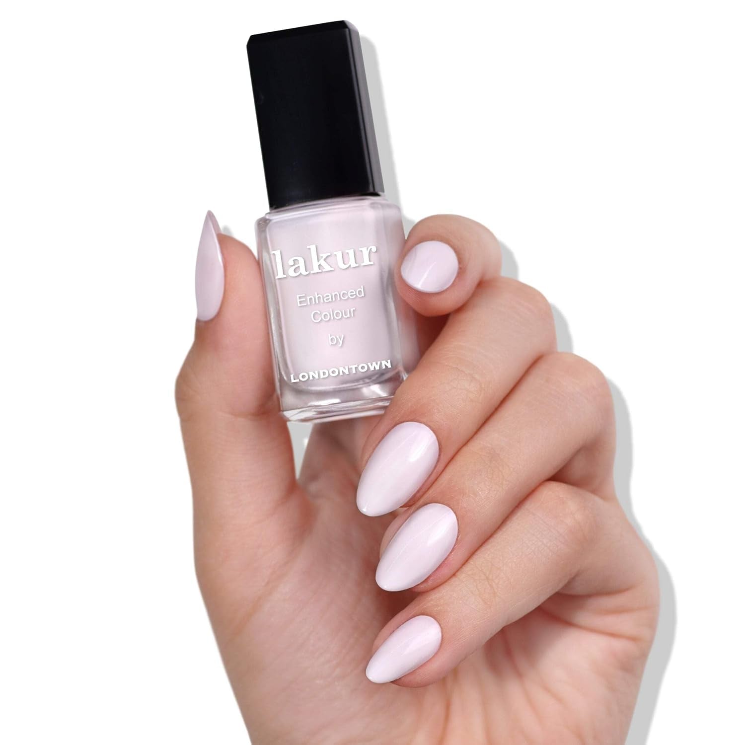 Pale Pink Glossy Nail Polish, Ski Bunny Lakur, Vegan Chip-Resistant Long-Lasting Nail Lacquer, 40 Fl Oz