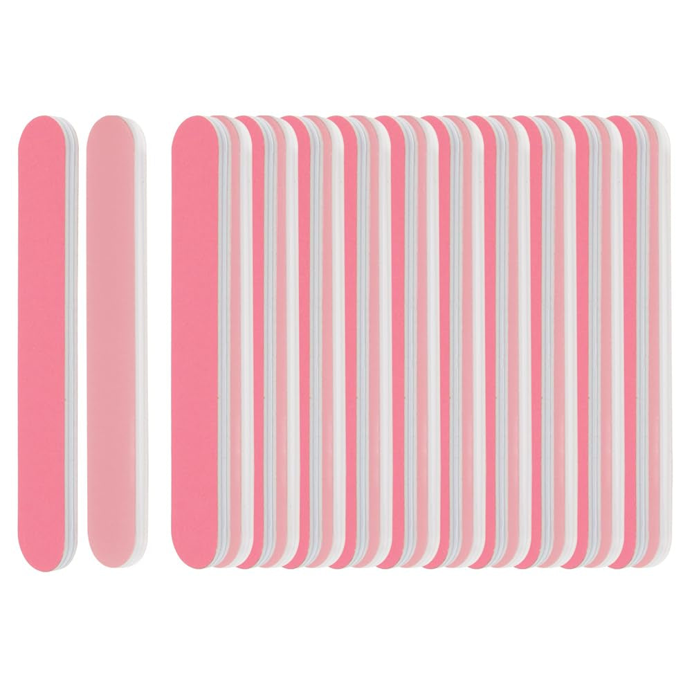 Mini Foam Board, Double-Sided Nail File, 280/400 Grit, 3.5” L X .5” W, Pink, 50-Count