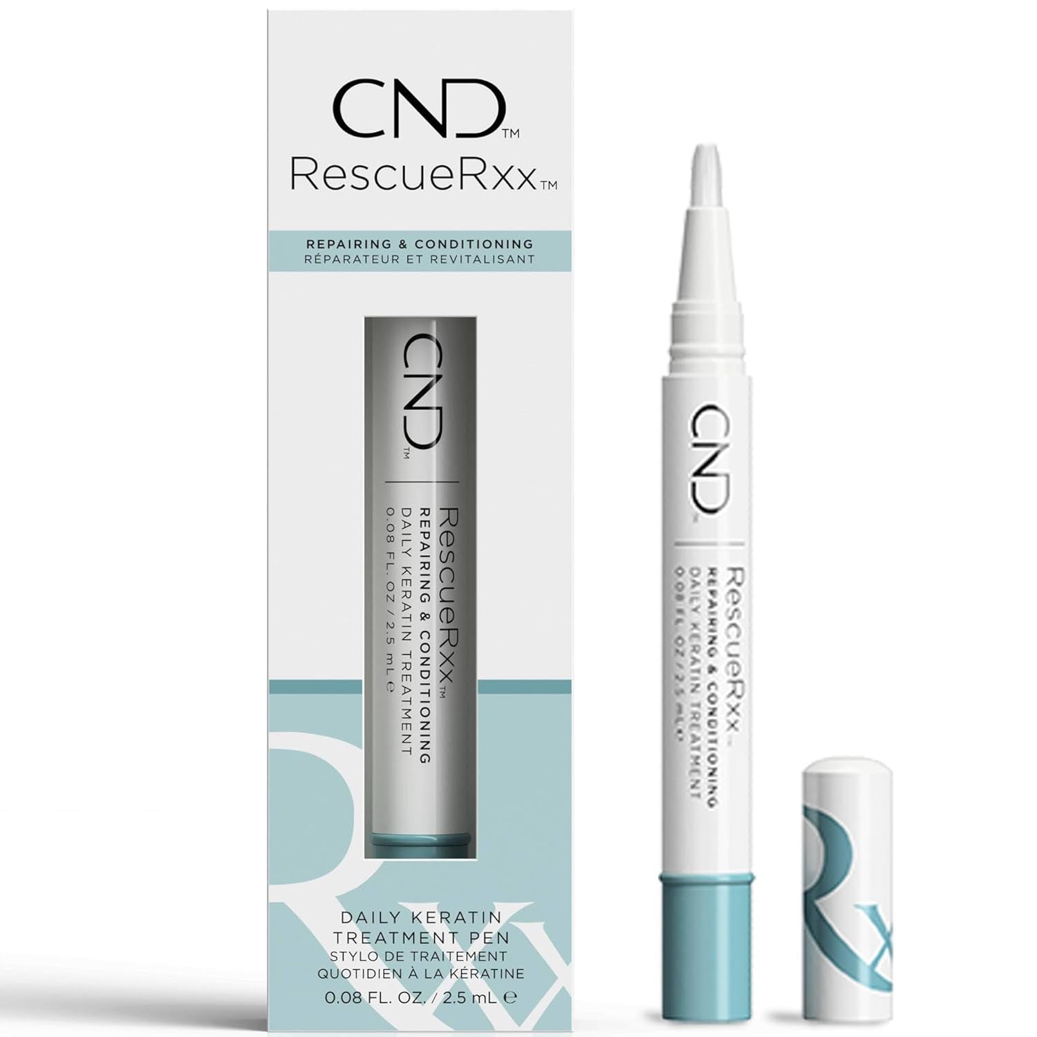 CND Solaroil & Rescuerxx, Cuticle Oil Pen, Keratin Nail Treatment Pen, On-The-Go, Travel-Sized